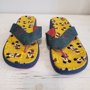 Disney Parks Authentic Mickey Mouse Flip Flop Sandals Women's Size 9-10